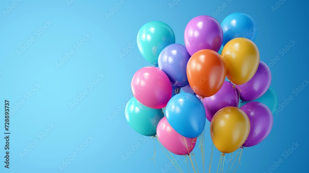 Fototapete floating balloons on a plain background generative ai