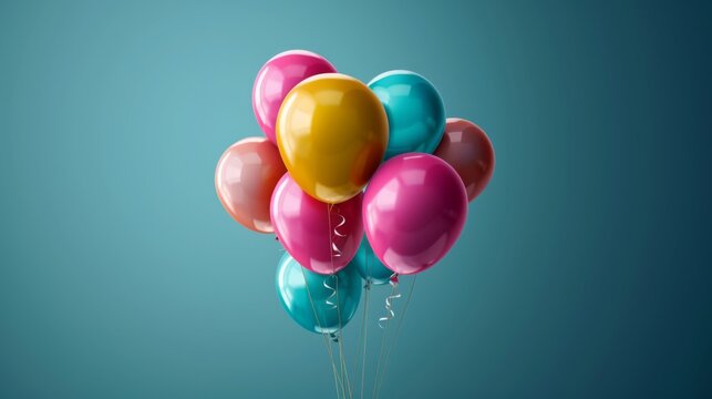 floating balloons on a plain background generative ai