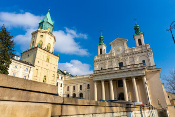 Pearl of Baroque architecture in Lublin - archcathedral of St. John Baptist and St. John Evangelist, Poland - obrazy, fototapety, plakaty