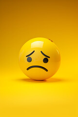 Sad emoji on a yellow background