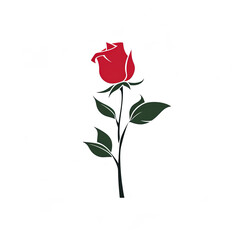 Isolated rose logo on white background