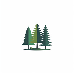 Obraz premium Isolated forest logo on white background