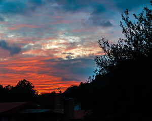 Beautiful sunset at  a cabin near the malinche mountain, Mexico