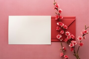 Happy Chinese New Year letter mockup, top view, copy space