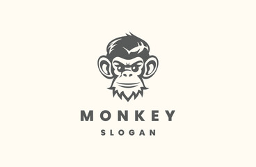 monkey logo design icon vector template 