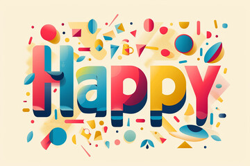 Fototapeta premium Colorful modern text design of the word 