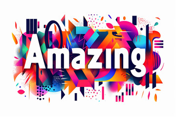 Obraz premium Colorful modern text design of the word 