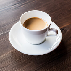 Obraz premium cup of coffee on wooden table