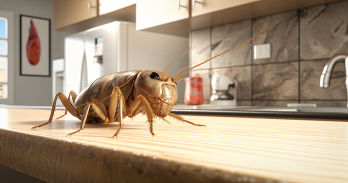 cockroaches house, eliminate cockroach, household pests, kitchen floor, depict pest control, household infestations