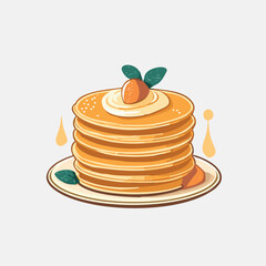 stack of pancakes with mint
