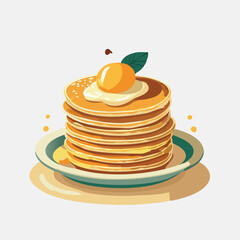 pancakes on a plate vector 