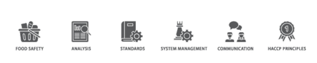 ISO 22000 banner web icon illustration concept with icon of quality, management, standard, assurance, business, certification and service icon live stroke and easy to edit 