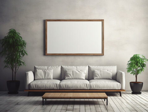 room picture mockup, empty picture room, Mockup poster, modern living room, copy space