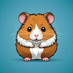 Cute Hamster. Flat Design. Logo. Mascot. Adorable. Graphic. Branding. Cartoon. Character. Minimalist. Icon. Simple. Creative. Whimsical. AI Generated.