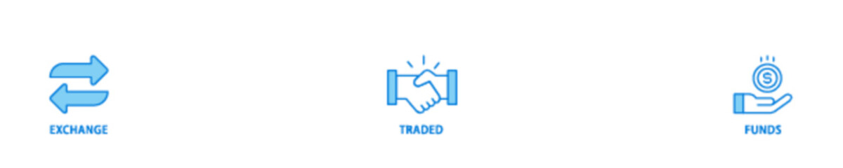 Fototapeta premium ETF icon set flow process illustrationwhich consists of money, cash flow, trading, transaction, bank, accounting, and growth icon live stroke and easy to edit 