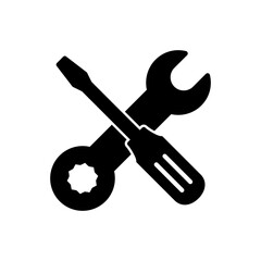 Repair tools icon vector. tool icon vector. setting icon vector. Wrench and screwdriver. support, Service