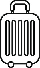 Airplane travel bag icon outline vector. Walk service. Happy active person