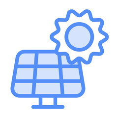 Solar panel icon with lineal style
