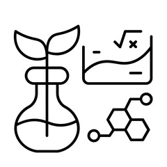 Scientific research icon with thin line style