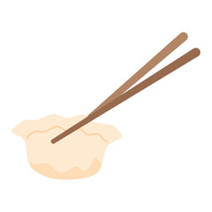 illustration of chopsticks picking up gyoza
