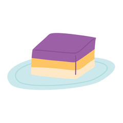 Sapin sapin or layered glutinous rice with coconut milk