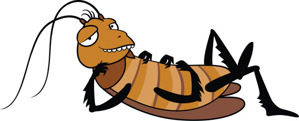 Funny cute cockroach icon cartoon vector. Creepy scared. Animal bug © anatolir
