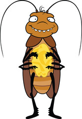 Eating cockroach icon cartoon vector. American bug animal. Dead head
