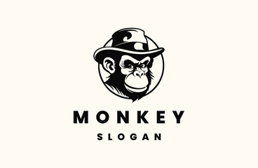 Fototapeta premium monkey vector logo icon illustration design isolated