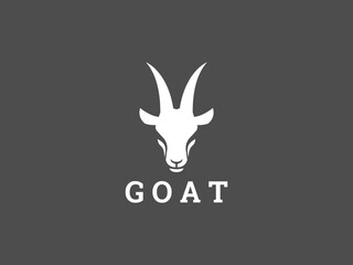 goat logo vector illustration. goat head silhouette logo template