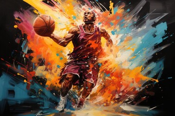 Abstract player playing basket ball vector illustration