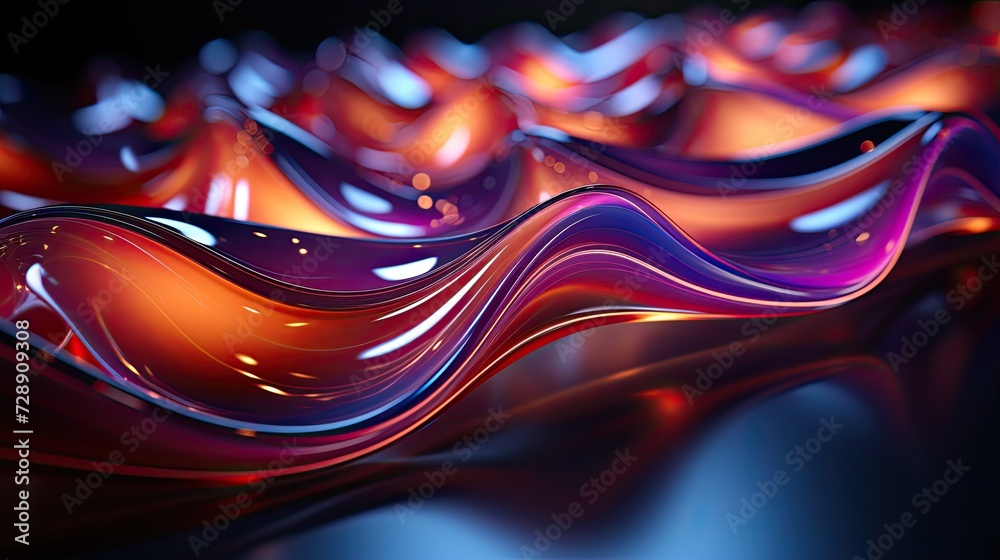 Aufkleber futuristic 3d abstract technological background featuring intricate wavy patterns