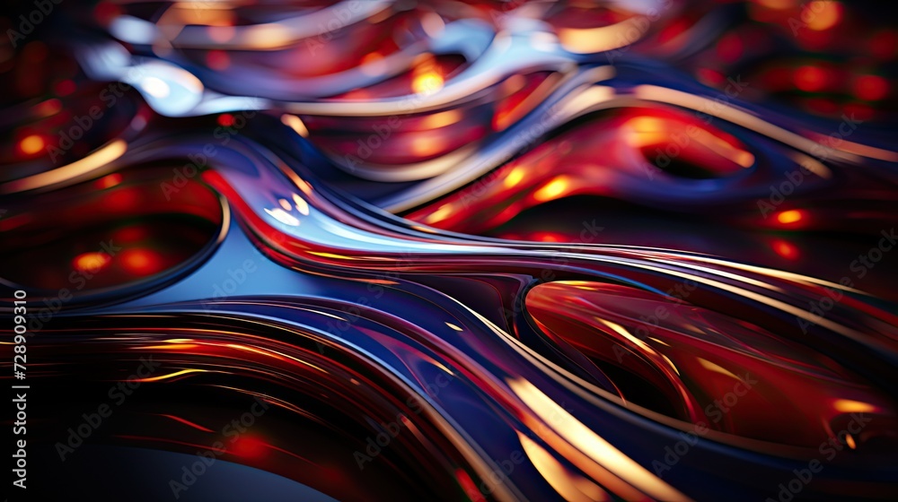 Aufkleber Futuristic 3D abstract technological background featuring intricate wavy patterns