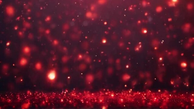 red christmas lights background, red glow particle abstract bokeh background for valentine's day 