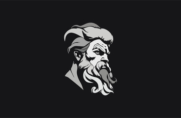 Fototapeta na wymiar Zeus logo style icon design template flat vector