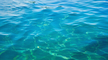 Fototapeta na wymiar Blue green surface of the ocean in Catalina Island California with gentle ripples on the surface