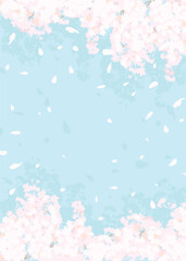 ふわふわした桜と青空	