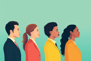 Equal Opportunities in Employment: Gender equality in the workplace involves eliminating discrimination based on gender - obrazy, fototapety, plakaty