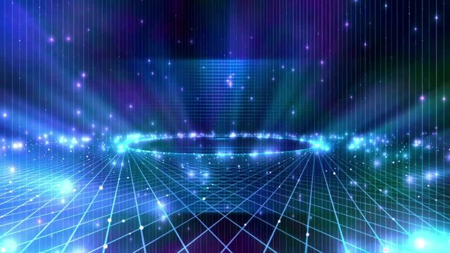 4k Blue Space Stage Overlay Motion Background