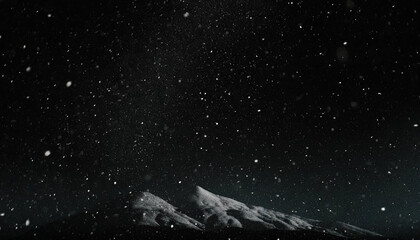 Fototapeta premium Snowing, mountain, night, snowy mountains