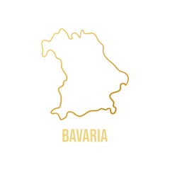 Bavaria german state. Simplified borders map.