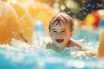 Joyful Summer Splash: Baby's First Swim
