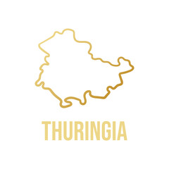 Thuringia state simplified edges outline vector map.