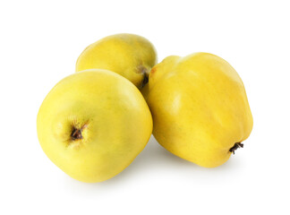 Delicious fresh ripe quinces isolated on white