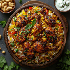 Saffron-Infused Chicken Biryani: Aromatic Indian Cuisine with Nuts