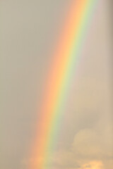 rainbow in the sky. rainbow over sky. beautiful rainbow colors.