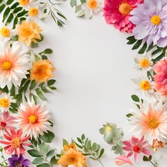 Fototapeta premium Festive flower composition . Overhead view