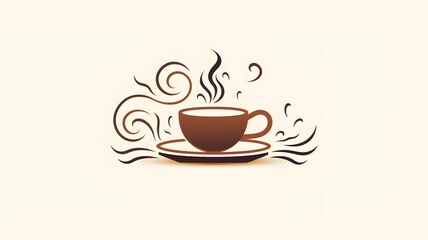 Cap of tea or coffee one line vector
