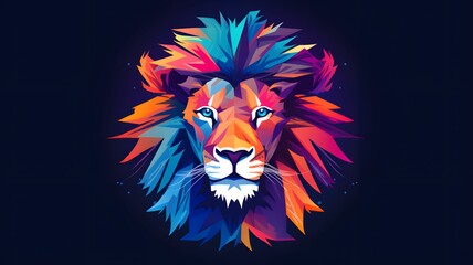 low poly lion vector isolated with smoke illustration