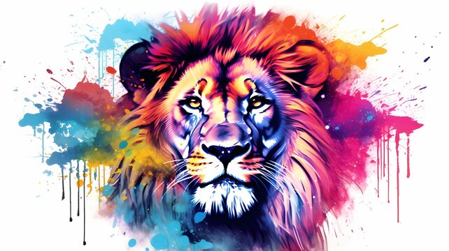 low poly lion vector isolated with smoke illustration