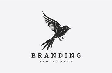 Obraz premium Bird logo style icon design template flat vector